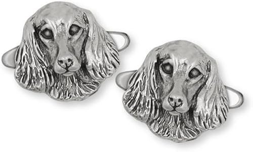 Amazon Com Long Hair Dachshund Cufflinks Jewelry Sterling Silver