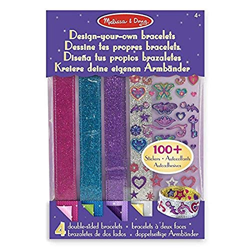 Melissa & Doug Design-Your-Own Bracelets With 100+ Sparkle Gem and Glitter Stickers