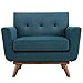 Modway  Engage Mid-Century Modern Upholstered Fabric Accent Arm Lounge Chair Azure