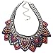QIYUN.Z Tribal Jewelry Handmade Spiky Geometric Triangle Charm Bib Choker Necklace New