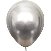 12Inch Kalisan Mirror Silver Latex 50 Pack Latex Balloons