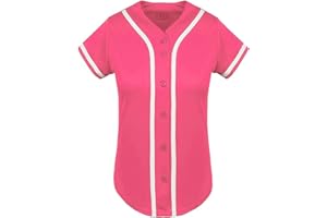SPTEHW Womens Baseball Jersey Blank Button Down Softball Jersey Hip Hop Hipster Short Sleeve Sports Uniform