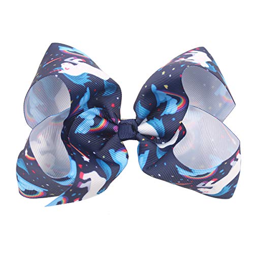20PCS Baby Girls 6 Inch Big Hair Bows Alligator Hair Clips Grosgrain Ribbon Rianbow Bow Unicorn Hair Clips for Girls Toddlers Kids Children