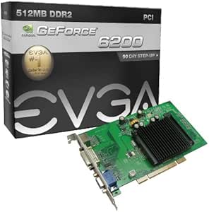EVGA GeForce 6200 512 MB DDR2 PCI 2.1 VGA/DVI-I/S-Video Graphics Card, 512-P1-N402-LR