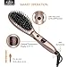 Anjou Hair Straightener Brush with Anion Hair Care, Metal Ceramics Heater Technology (Rose Gold, Adjustable Temperature Setting, Max 446℉ for All Hair Types, Auto Lock/Shutoff)