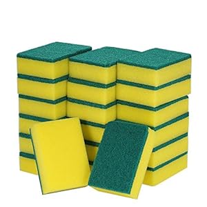 Magiin 20 stuks multifunctionele poetsspons, keukenspons, dubbelzijdig schoonmaakspons, vlekverwijderaar, sponzen…