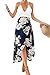 YOINS Women Casual Wrap Front Floral Print Maxi Dress with Lace Details