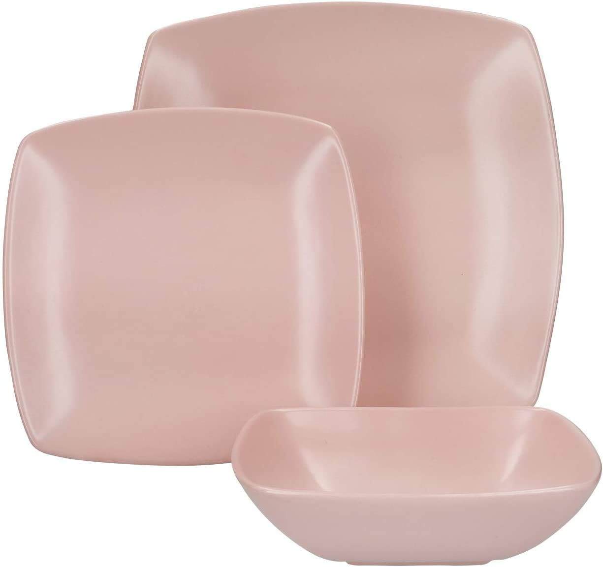 Creative Tops Square Dinner Set, Pink, 12 Piece Service for 4 - Image 3