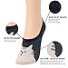 WOWFOOT Women Animal No-Show Casual Liner Socks Non Slip Flat Boat For Girl (4pair-cute face cat)