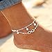 CrazyPiercing Anklet Bracelet, 8 Shape Ankle Bracelet, Double Chain Ankle Bracelets, Infinity Endless Love Symbol Beach Anklet Bracelet, Adjustable Barefoot Sandals Beach Foot Gift for Women