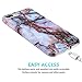 JAHOLAN Jade Brown Marble Design Clear Bumper TPU Soft Rubber Silicone Cover Phone Case Compatible with iPhone 7 Plus/iPhone 8 Plus