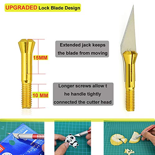 image for Hobby Knife Set with Safety Cap, 18 pcs Stainless Steel Blades for Art