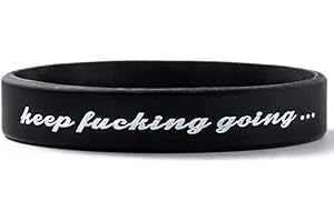 Jude Jewelers Medical Grade Silicone Keep Fucking Going Mantra Statement Inspirational Bangle Bracelet