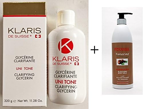 KLARIS de suisse UNI TONE Premium Skin Brightening Glycerin 320g & Roxanna Paris Tamarind Skin Lightening Lotion 500ml