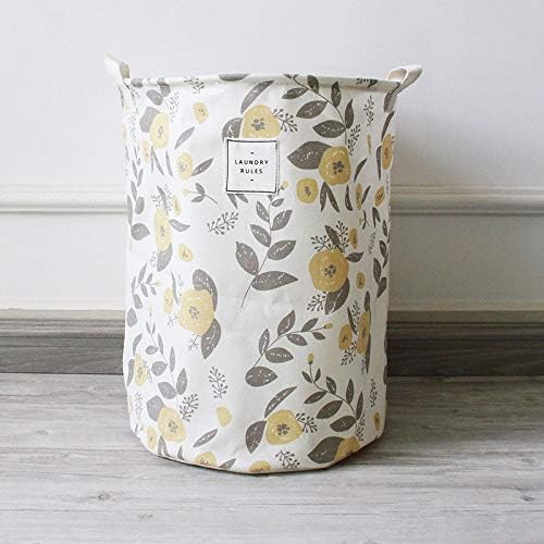KathShop New Laundry Basket Nordic Style Floral Portable Hamper Storage Bag Toys Storage Boxes with Handle Fashion Fabric Laundry