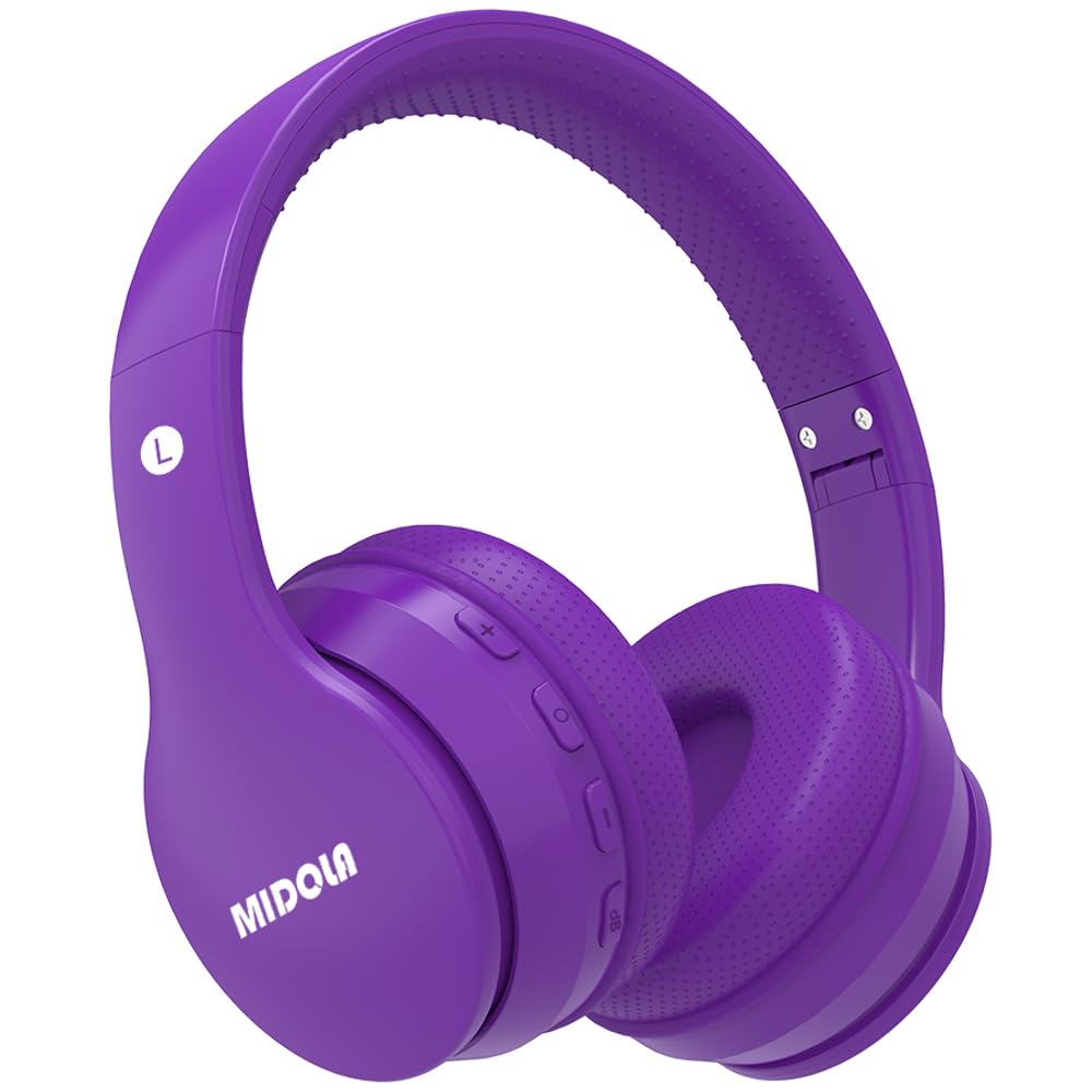 Photo 1 of MIDOLA Kids Headphones Bluetooth 5.4 Wireless 68H Play Time Volume Limit 85/94dB Over-Ear Foldable Headset,Type-C Fast Charging, Wired Aux Mic for Toddler Child Pad Tablet Purple