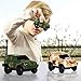Dinosaur Race Track Replacement Car (2 Pack), Electric Light up Military Jeep, Blue Police Car, Compatible with Most Racing Tracks,Gift for Boys and Girls
