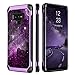 BENTOBEN Galaxy Note 9 Case, Purple Space Design Slim 2 in 1 Hybrid Soft TPU Bumper Hard PC Cover with PU Faux Leather Heavy Duty Shockproof Protective Phone Case Cover for Samsung Note 9, Purple