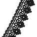 Trimscraft 2 Inch Wide Rayon Lace Trim Venise Lace Eyelet Fabric Pack of 14 Yards (Black)