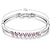 Menton Ezil 925 Silver Plated Pink Crystal Bangle Bracelets AAA CZ Diamond Accent Jewelry for Women - The Gift of Love