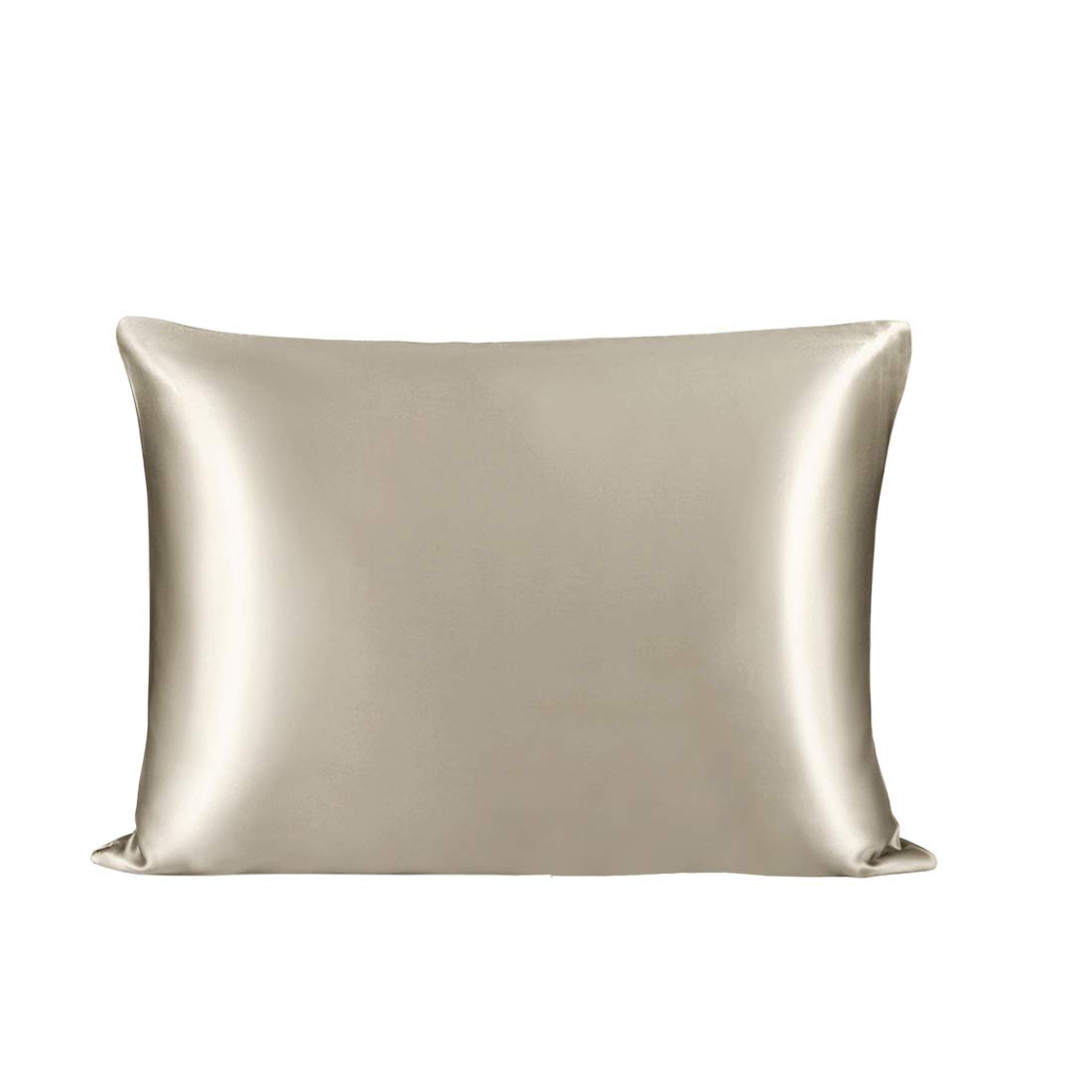 PiccoCasa Mulberry Silk Pillowcase for Hair and Skin, Both Sides 25 Momme Pure Silk, Silk Pillow Cover with Hidden Zipper Closure, 1Pcs Taupe 50x65cm/Standard