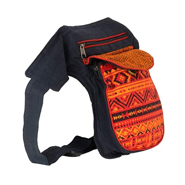 Riñonera Lateral Hippie con Estampado Etnico (Rojo) | DeHippies.com