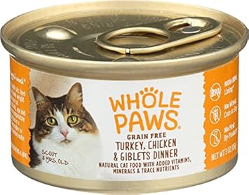 Amazon Com Whole Paws Grain Free Cat Food Turkey Chicken