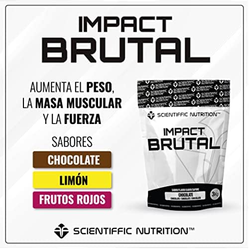 Scientiffic Nutrition - Brutal Impact, Ganador de Peso y Masa Muscular, Mass Gainer con Carbohidratos, Proteina de Suero y Aminoácidos como la Creatina - 3Kg, Sabor Yogurt Limón. — foto 5 de 6
