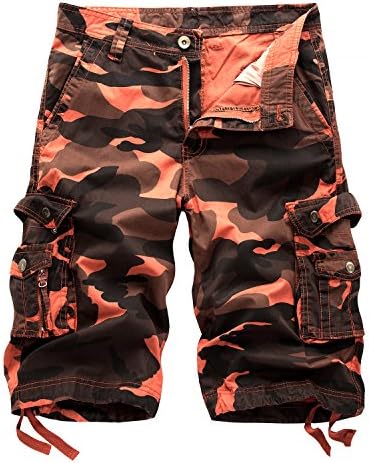 Hycsen Mens Cotton Relaxed Fit Fit Outdoor Camouflage Camo Cargo Shorts