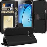 J3 Case, Express Prime Case, Amp Prime Case, Tauri [Stand Feature] Wallet Leather Case Flip Cover Protective Case For Samsung Galaxy J3 / Express Prime / Amp Prime - Black