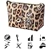 LAIXING Makeup Bag Travel Cosmetic Bag for Purse Small Bag Leopard Cute Pouch Gift for Women and Girls