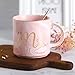 OAMCEG Mr and Mrs Coffee Mugs Set of 2, 11.2oz Couples Ceramic Coffee Cup with Gold & Marble Design + 2 Spoons- Unique Gift for Him Her for Parents for Valentine's day for Engaged Married Couples
