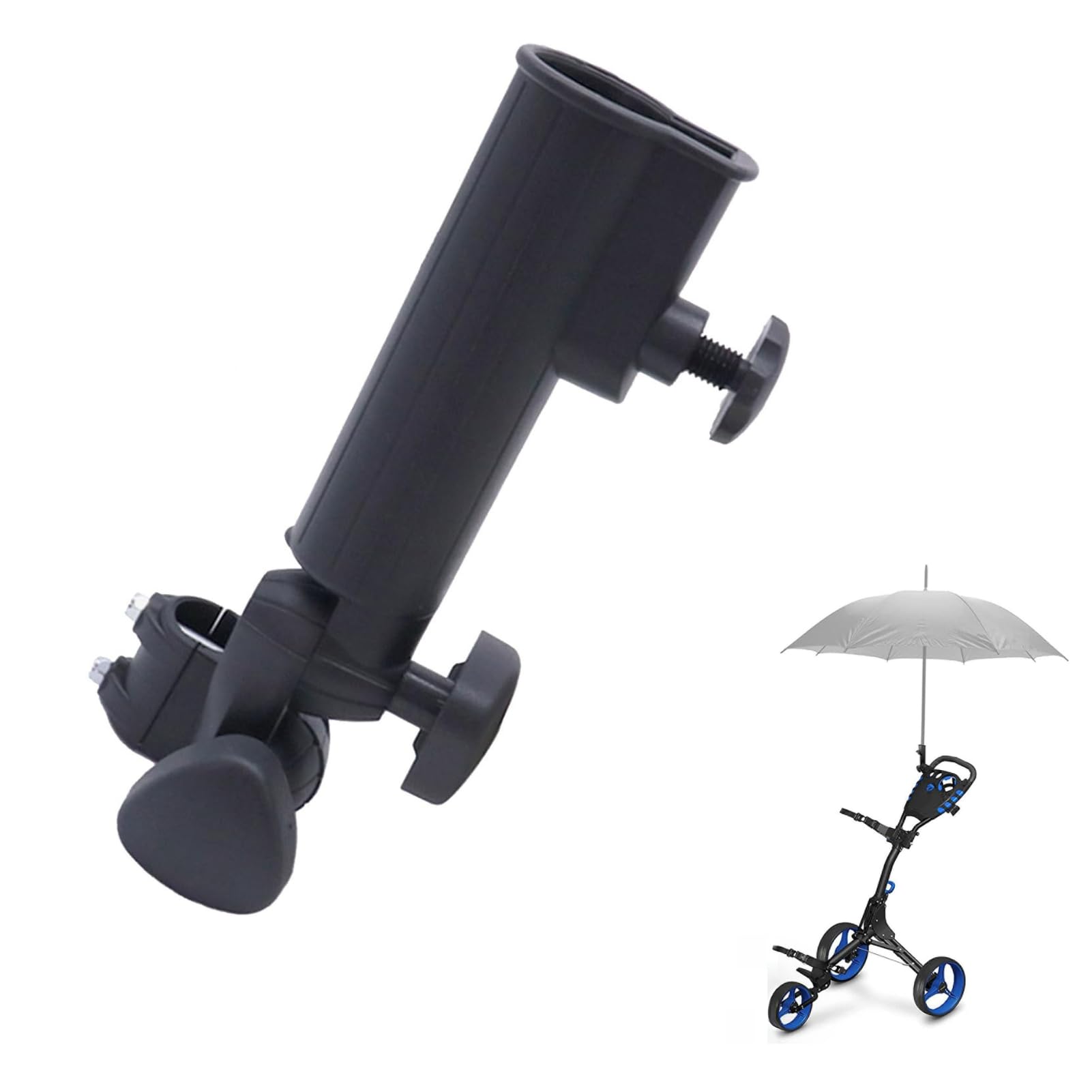 DEWIN Universal Umbrella Holder, Adjustable Universal Black Plastic Stand Push Pull Bike Cart Car