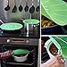Bizanzzio Top On Flat Silicone Lids - Set of 5 (including an extra large approx 14 inch lid) in Mint Green -Reuseable Super Suction Food Covers