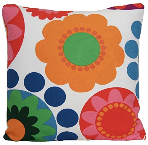 Red Orange Retro Flowers Cushion Cover Ikea Floral Scandinavian