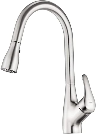 Lepo Kitchen Faucet Kitchen Sink Faucet Brushed Nickel High Arc