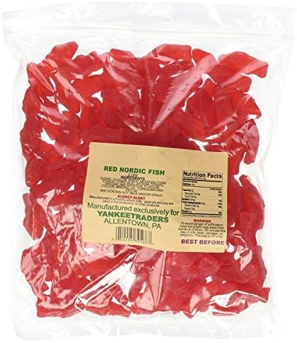 Red Slim Fish Gummy Candy 2 Pounds by Allen Candy