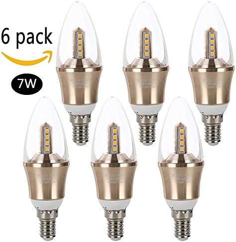 LED Bulbs Candle Bulbs 6Pack 7W E14 Base Not Dimmable LED Light Bulb 480lumen LED Lamp for Home Lighting Warm White 3000K,LED Household Light Bulbs,Decorative Candle(Standard Candle shape)