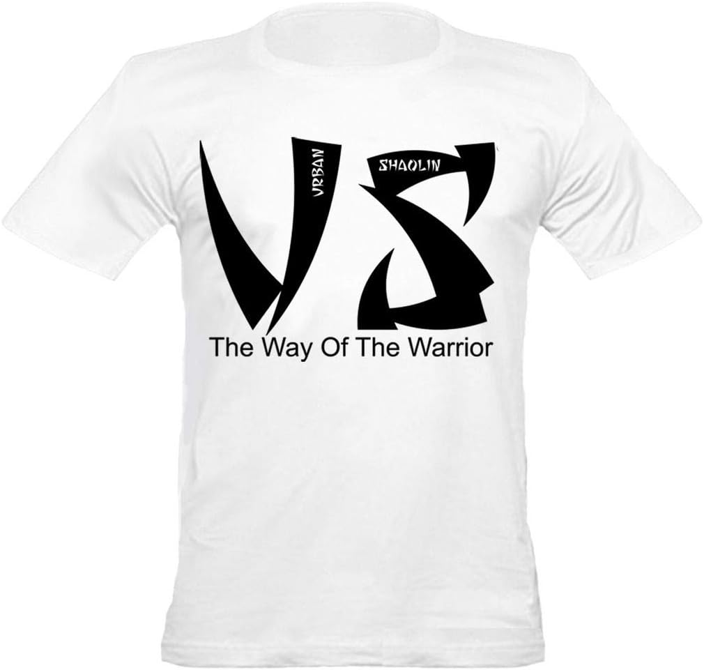 Urban Shaolin Men's Large Print Fitted T-Shirt, Small, White