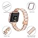 Wearlizer Compatible for with Fitbit Blaze Band Bands for Women Metal Wristband Replacement Fitbit Blaze Band with Frame Resin Bracelet Fit bit Blaze Resin Rose Gold