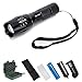 LAOPOMI LED Tactical Flashlight,1000 Lumen L2 Portable Outdoor Water Resistant Torch with Adjustable Focus and 5 Light Modes,Rechargeable 18650 Lithium Ion Battery and Charger