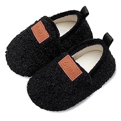 L-RUN Black Kids Slippers for Girls/Boys Indoor