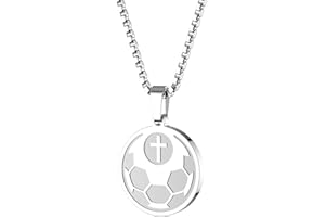HOFOYA Sports Athletes Necklace with Inspiring Bible Quote from Phil 4:13 Baseball Basketball Football Soccer Volleyball Pendant Jewelry Gift for Men Teen boys girls,Christ Baptist gifts.