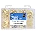 Assorted Picture Hanging Kit | 220 Piece Assortment with Wire, Picture Hangers, Hooks, Nails and Hardware for Frames