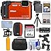 Nikon Coolpix W300 4K Wi-Fi Shock & Waterproof Digital Camera (Orange) + 64GB Card + Battery & Charger + Diving LED Video Light + Buoy + Cases + Tripod Kit