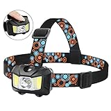 Headlamp, BESWILL Touch Sensitive Head Flashlight 4 Modes 2.9OZ Battery Powered, Super Bright 200 Lumen Max White Led + Red Light Perfect for Camping Running Reading