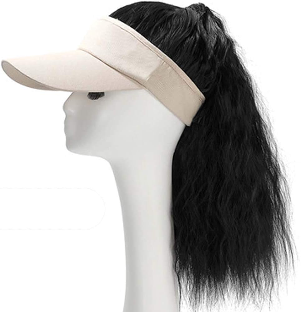YEKEYI Ponytail Wig Baseball Cap with Hair Synthetic Hats with Hair