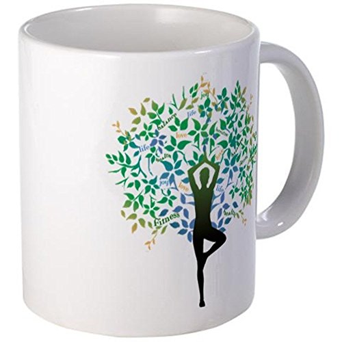 11 ounce Mug - YOGA TREE POSE Mug - S White "