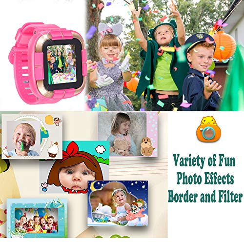 1.5 "Touch Kids Game Smart Watch [Walkie Talkie Edition] for Ages 3-12 Boys Girls Toddlers Digital Wrist Watch with Camera Pedometer Alarm Kids Electronic Learning Toy Birthday Gift-Pink - Thumbnail 5