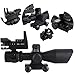 Beileshi 3-in-1 Useful 2.5-10x40 Tactical Rifle Scope Dual Illuminated Mil-dot with Red Laser w/ Rail Mount & 4 Reticle Green / Red Dot Sight